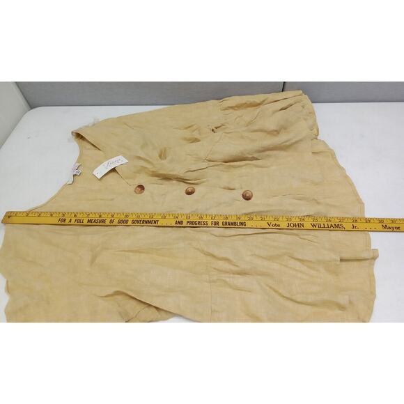 Linea Donna Top Womens Plus 3X Yellow Nwt Linen Blend - Picture 7 of 7